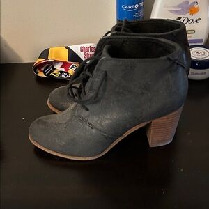 Toms Charcoal Heeled Boots